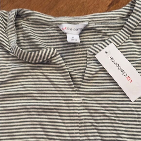 NWT Liz Claiborne Striped Long Sleeve Top - Picture 4 of 8